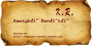 Kmetykó Renátó névjegykártya